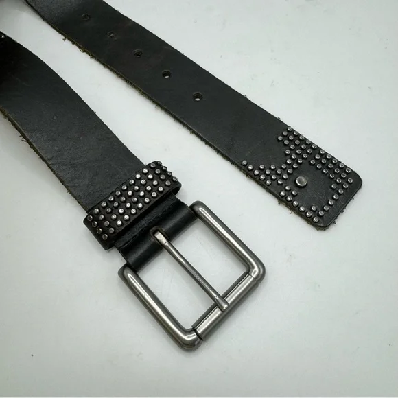 Joe’s Jeans Handmade Genuine Leather Belt Studded Black Size XS Men’s S Women’s - Picture 6 of 7